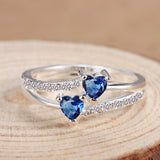 Fashion Lover Jewelry Heart Cut Sapphire & Ruby Gemstone Silver Ring