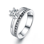 Solid 925 Sterling Silver Ring Fashion Party Jewelry Simulated Diamond