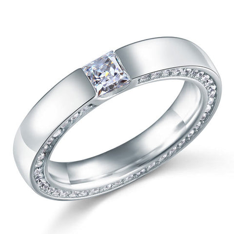 Princess Cut Simulated Diamond Sterling 925 Silver Ring