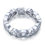 Marquise 925 Sterling Silver Ring Eternity Band Wedding Jewelry